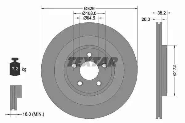 TARCZA HAM. JAGUAR T. XF/XJ/XK 2,0-5,0 08- Textar 92178005