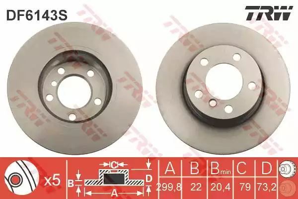 Tarcza hamulcowa przód BMW 1 3 4 1,5-2,0 10- TRW DF6143S