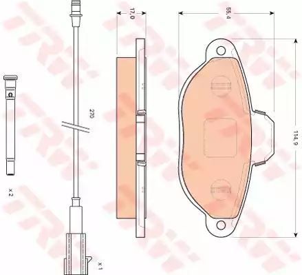 Klocki hamulcowe przód Fiat PUNTO Seicento 500 KA 1 CZUJNIK TRW GDB1745