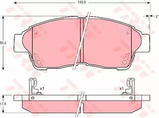 Klocki hamulcowe przód Toyota COROLLA 92- TRW GDB3207