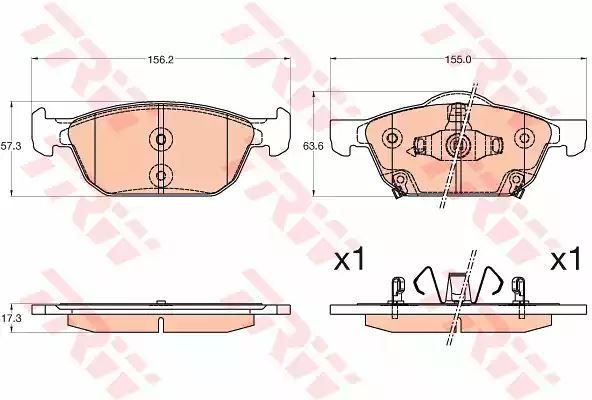 Klocki hamulcowe przód Honda ACCORSAD 08- CIVIC 12- TRW GDB3600