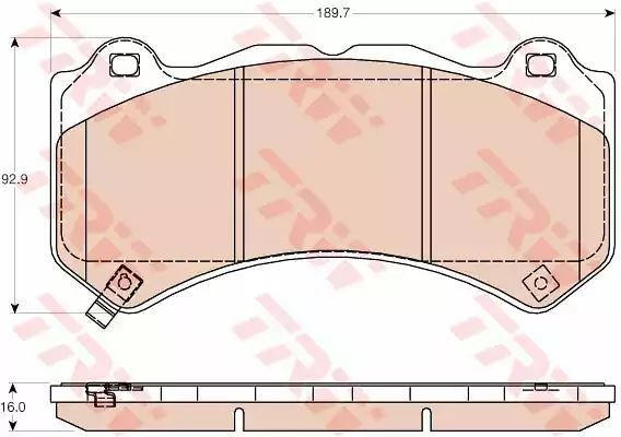 Klocki hamulcowe przód Nissan GT-R 07- TRW GDB4450