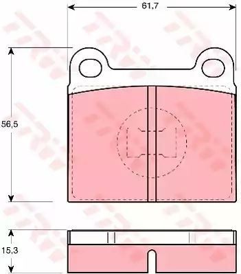 Klocki hamulcowe przód GOLF -83 61,7x56,5x15,3 ATE TRW GDB648