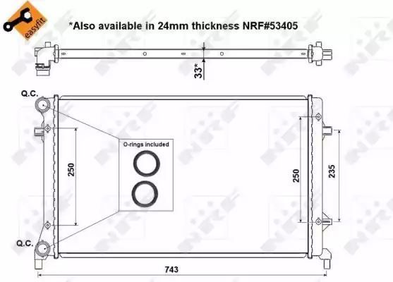 Chłodnica VW GOLF V 1.4, 1.6I, 2.5I NRF 56153