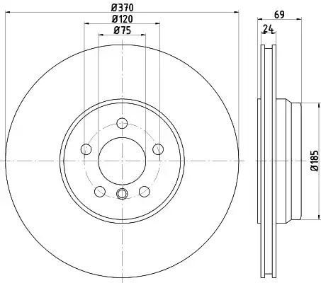 Tarcza hamulcowa tył BMW 5 7 08-15 370X24 Textar 92270003