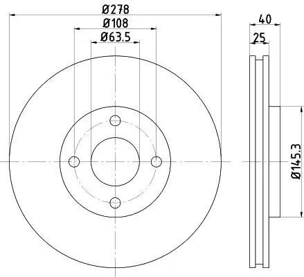 Tarcza hamulcowa przód Ford ECOSPORT 1,0-2,0 12- 278X25 Textar 92279003