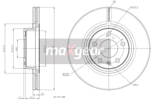 TARCZA HAMULCOWA PRZÓD A6 04- 314MM Z POWŁOKĄ ANTYKOROZYJNĄ MaXgear 19-2021MAX