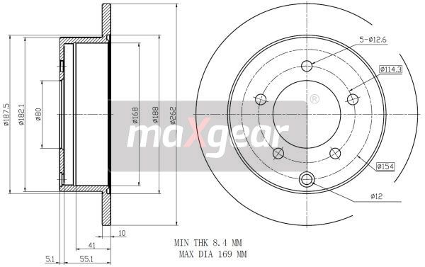 TARCZA HAMULCOWA TYŁ MITSUBISHI LANCER 08- Z POWŁOKĄ ANTYKOROZYJNĄ MaXgear 19-2389MAX