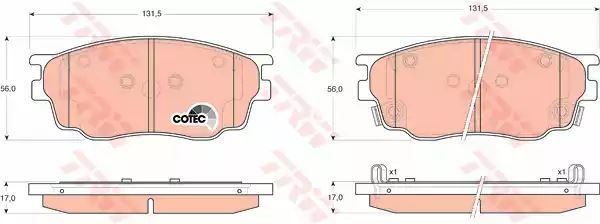 Klocki hamulcowe przód Mazda 6 TRW GDB3309