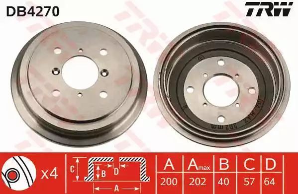 BĘBEN HAM. SUZUKI T. SWIFT 1,0-1,6 89-03 TRW DB4270