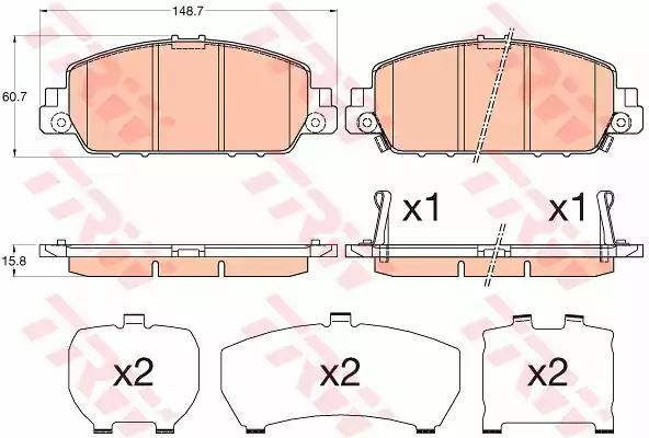 Klocki hamulcowe przód Honda HR-V 1,5 15- TRW GDB3615