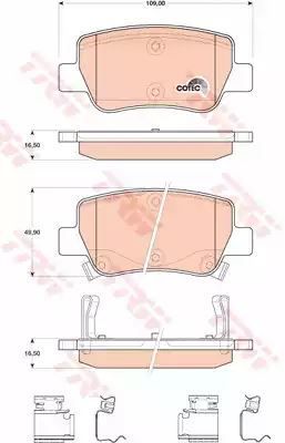 Klocki hamulcowe tył Toyota AVENSIS 09- z czujnikiem TRW GDB4175
