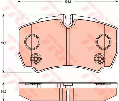 Klocki hamulcowe tył Ford TRANSIT 2,3 16V 06- z czujnikiem TRW GDB1901