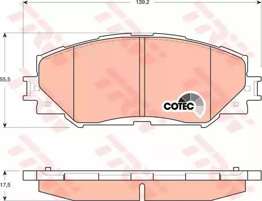 Klocki hamulcowe przód Toyota AURIS TRW GDB3425