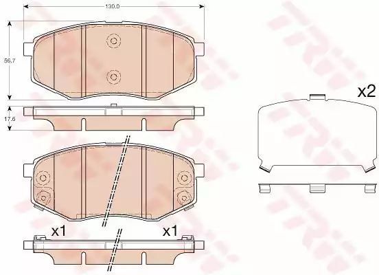 Klocki hamulcowe przód Hyundai IX20 TRW GDB3553