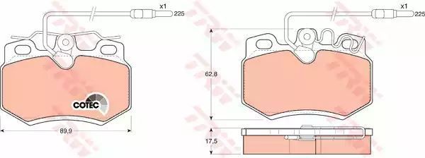 Klocki hamulcowe przód Peugeot 205 309 1,1-1,9 83-98 TRW GDB808