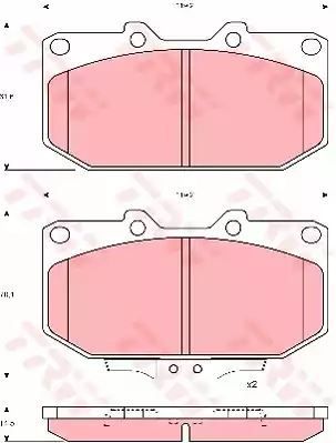 Klocki hamulcowe przód Subaru IMPREZA 00- 300ZX TRW GDB1006