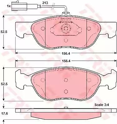 Klocki hamulcowe przód Fiat BRAVO BRAVA 1,9TD JTD 1,8B TRW GDB1387