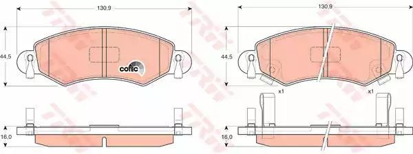 Klocki hamulcowe przód Opel AGILA 00- TRW GDB1420
