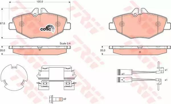 Klocki hamulcowe przód Mercedes W211 02- 220-270CDI TRW GDB1542