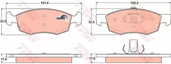 Klocki hamulcowe przód Fiat DOBLO 00- TRW GDB1588