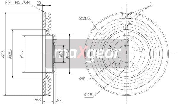 KLOCKI HAMULCOWE PRZÓD PEUGEOT 807 C8 Z POWŁOKĄ ANTYKOROZYJNĄ MaXgear 19-1291MAX