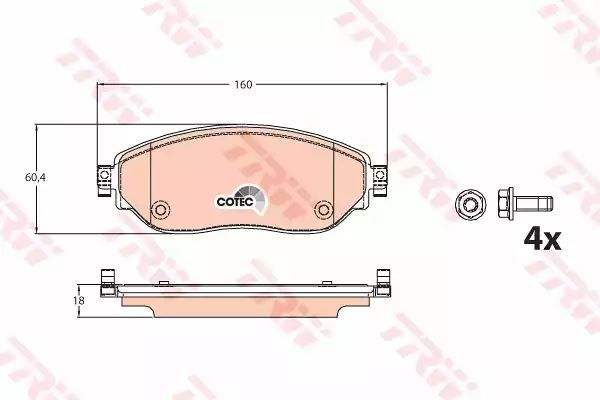 Klocki hamulcowe przód Renault TRAFIC 1,6 DCI 14- TRW GDB2096