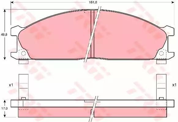 Klocki hamulcowe przód Nissan URVAN TRW GDB766
