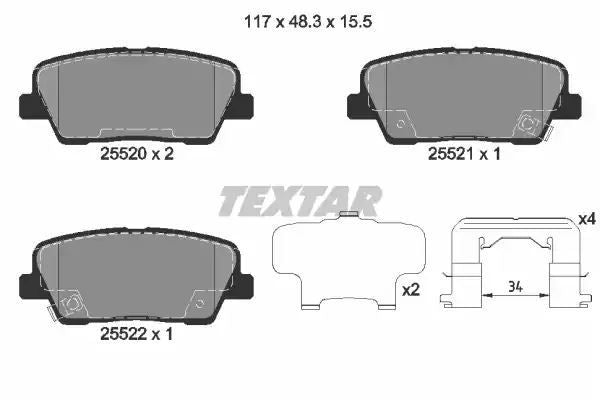 KLOCKI HAM. HYUNDAI T. GENESIS/SANTA FE 08- Textar 2552003