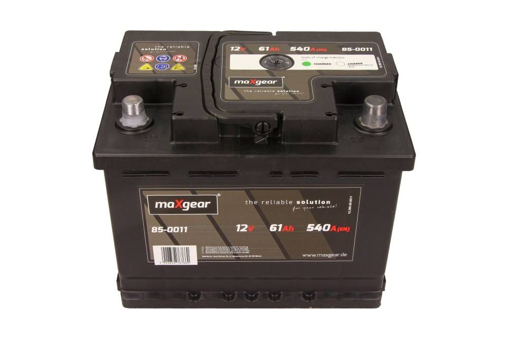 AKUMULATOR 12V 61AH 540A L- 242X175X190 Z OCZKIEM KONTROLNYM MaXgear 85-0011