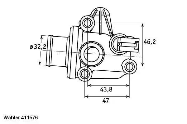 TERMOSTAT DB 87C W168 A-KLASA/VANEO 1,4-2,0 Wahler 41157687D