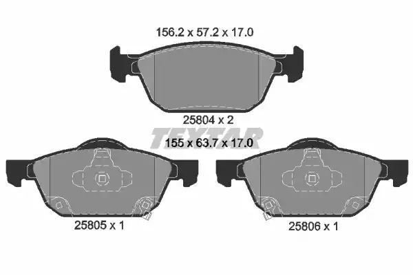 Klocki hamulcowe przód Honda CIVIC 1,4-2,2 12- Textar 2580401