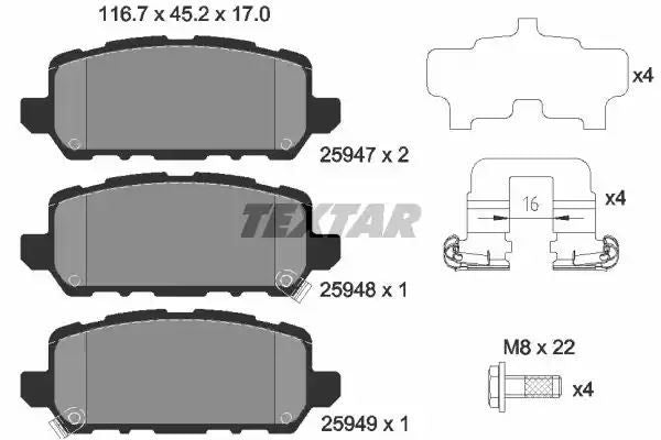 KLOCKI HAM. HONDA T. HR-V 1,5/1,6 I-DTEC 15- Textar 2594701