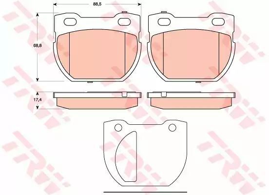 Klocki hamulcowe tył Land Rover DEFENDER 2,2-3,9 90-16 TRW GDB1666