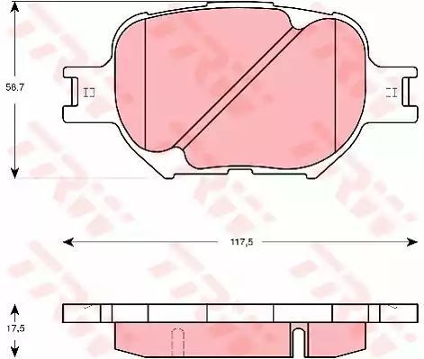 Klocki hamulcowe przód Toyota COROLLA TRW GDB3316