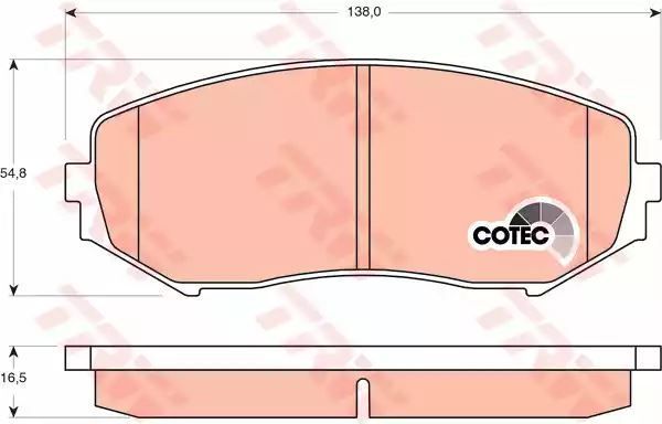 Klocki hamulcowe przód Suzuki GRAND VITARA 1,6-3,2 4X4 05- 138x54,8x16,5 TOKICO TRW GDB3443