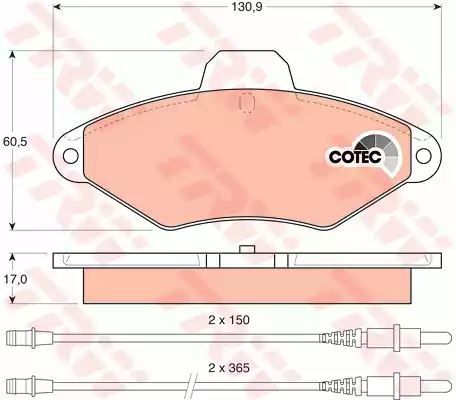Klocki hamulcowe przód Citroen XAN TRW GDB1101