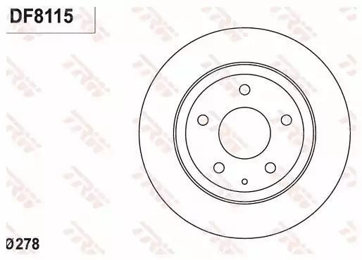 Tarcza hamulcowa tył Mazda 6 2,0-2,5 12- 278x10 TRW DF8115
