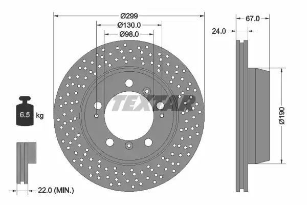 TARCZA HAM. PORSCHE T. BOXSTER/CAYMAN 3,2-3,4 99-13 Textar 92176705
