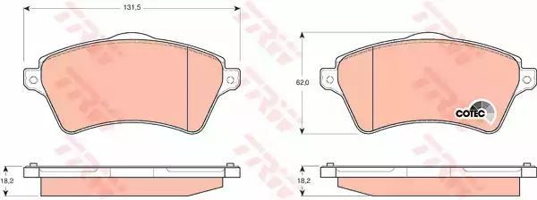 Klocki hamulcowe przód Land Rover FREELANDER 98- TRW GDB1473