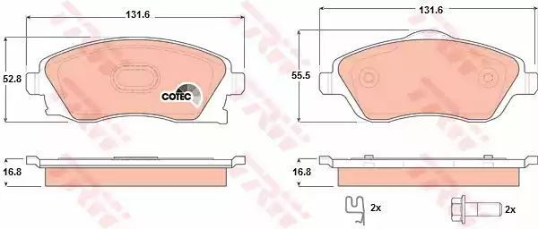 Klocki hamulcowe przód Opel CORSA C TRW GDB1570