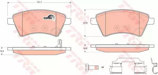Klocki hamulcowe przód Fiat SEDICI 06- Suzuki SX4 06- z czujnikiem TRW GDB1673