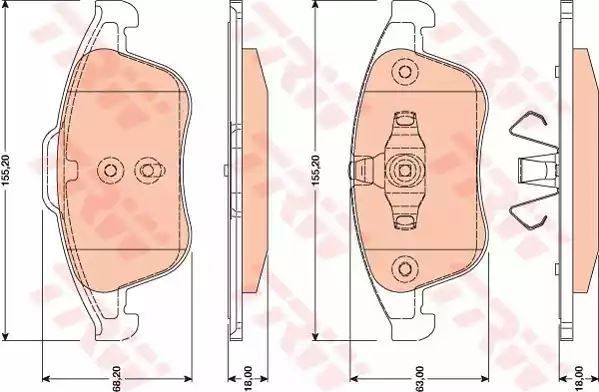 Klocki hamulcowe przód Renault MEGANE 02- 2,016V DCI TRW GDB1790