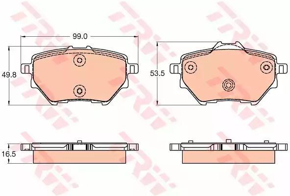 Klocki hamulcowe tył Citroen C4 PICASSO 13- TRW GDB2036