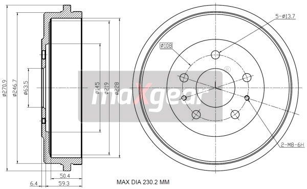BĘBEN HAMULCOWY FORD FOCUS 04- MaXgear 19-3205