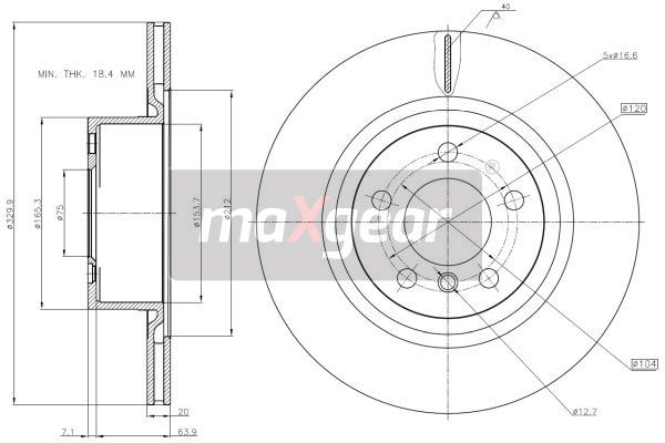TARCZA HAMULCOWA TYŁ BMW F25 X3 10- MaXgear 19-3208