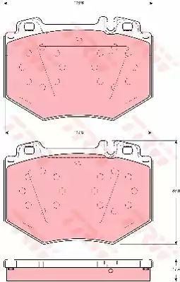 Klocki hamulcowe przód Mercedes S-CLASS W220 5,0-6,0 98-05 117,8x83x17,4 TRW GDB1575