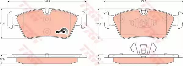 Klocki hamulcowe przód BMW E81 90 91 TRW GDB1625