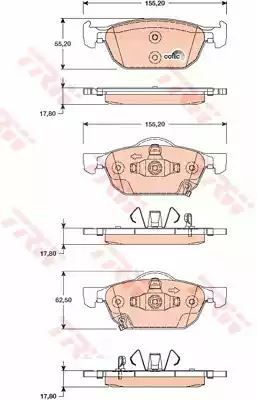 Klocki hamulcowe przód Honda ACCORSAD 08- CIVIC 12- TRW GDB3476