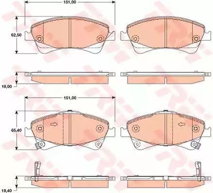 Klocki hamulcowe przód Toyota VERSO 09- TRW GDB3479